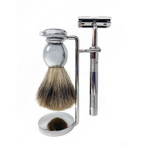 Sir Reginald's 4pc Shaving Kit Chrome