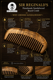 Sir Reginald's Engraved Hand Made Sandalwood Beard Comb