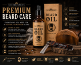 Sir Reginald's 3 Piece Beard Grooming Kit – 100ml Beard Oil, Sandalwood Comb &amp; Foldable Moustache Comb – Free UK Delivery